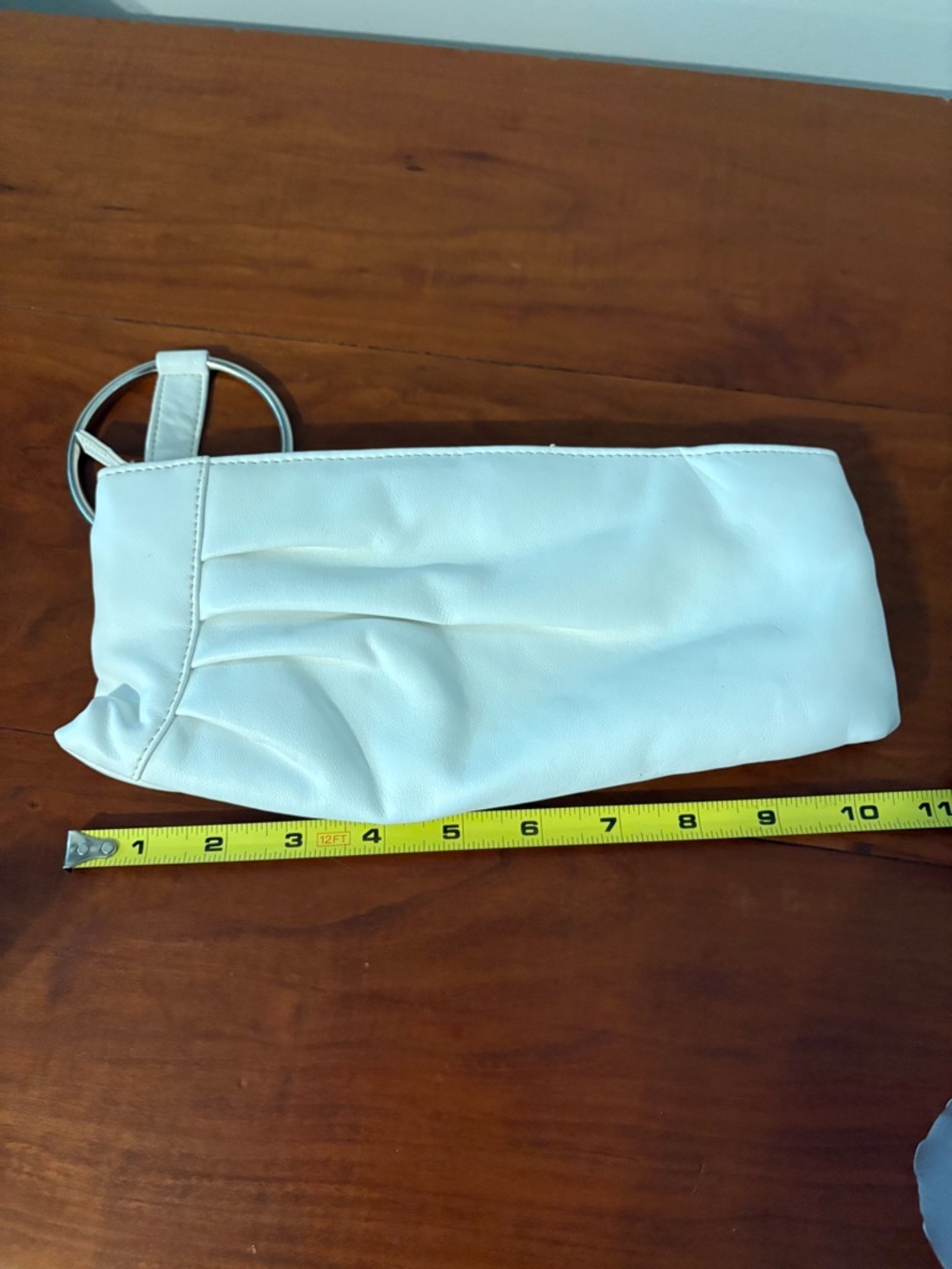 ALDO White Ring Handle Clutch Purse Y2K Wristlet Bag - Picture 3 of 7